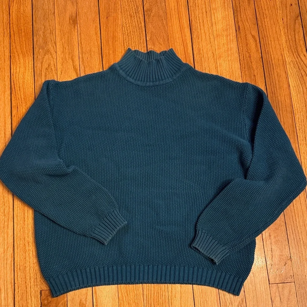 Liz Claiborne Cotton Sweater Women’s Blue Knit Pullover XL - Picture 1 of 5